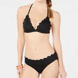 Women’s Kate Spade Black Scalloped Bikini Set Size Medium Like New